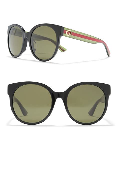 gucci sunglasses black round|56mm round sunglasses gucci.